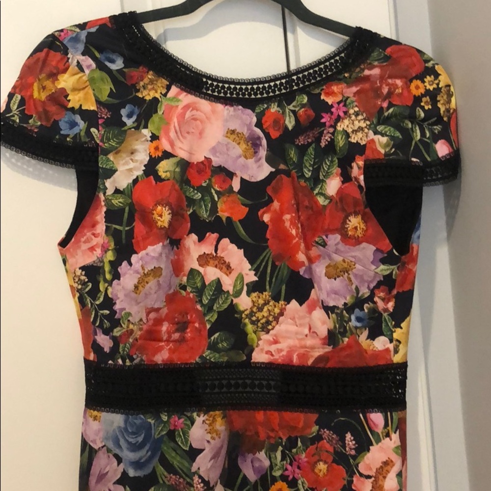 Alice Olivia black floral dress